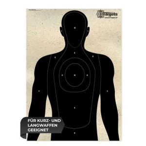 Human Silhouette - Graspapier mit klar sichtbaren Einschusslöchern und blendfreier Oberfläche