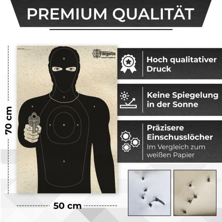 Criminal Target - Graspapier mit klar sichtbaren Einschusslöchern und blendfreier Oberfläche - Image 2