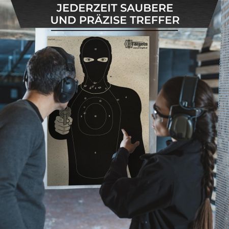Criminal Target - Graspapier mit klar sichtbaren Einschusslöchern und blendfreier Oberfläche - Image 3