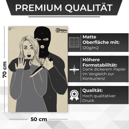 Hostage Target - Graspapier mit klar sichtbaren Einschusslöchern und blendfreier Oberfläche - Image 2