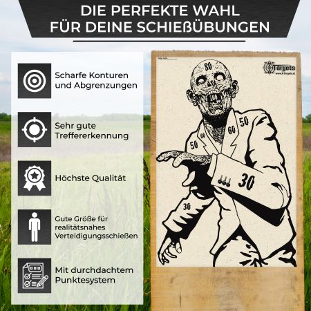 Zombie Snobby - Graspapier mit klar sichtbaren Einschusslöchern und blendfreier Oberfläche - Image 3